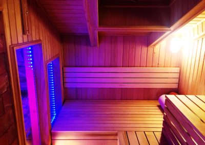 sauna on a roof with chromoteraphy